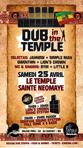 story dub in the temple eskifaia sound system lions crown sainte neomaye 25 avril 2026 event toulouse